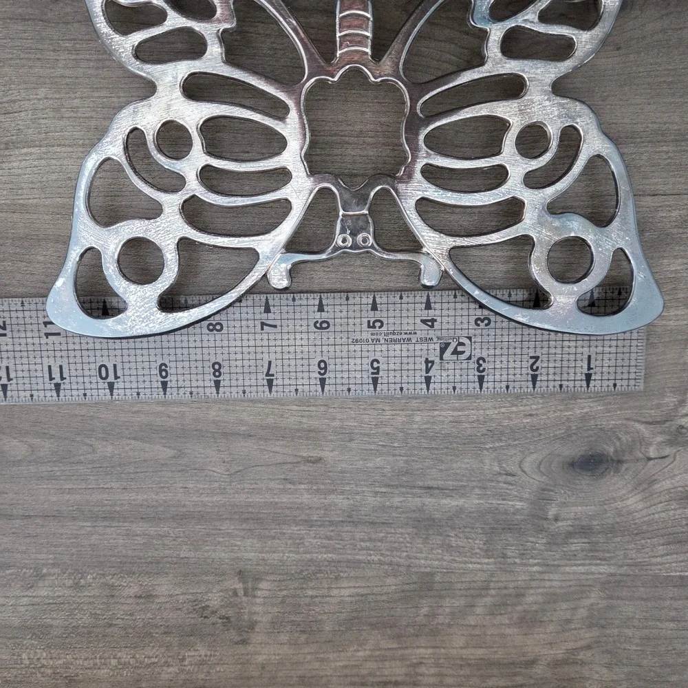 Leonard Trivet Silver Vintage Butterfly Silverplate Kitchen Decor Table Hot Pot